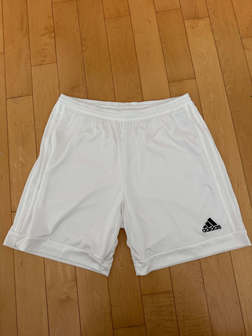 adidas White Men's Athletic Shorts with Black Logo